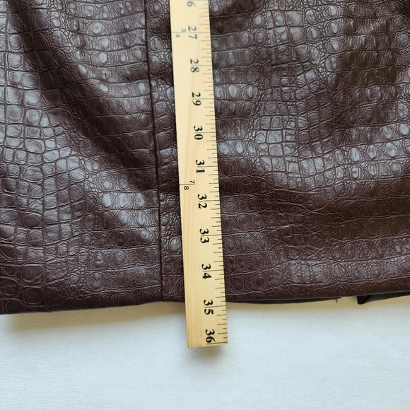 7 For All Mankind Strapless Dress Brown Faux Leather Snakeskin Print Sexy Medium - Picture 13 of 13